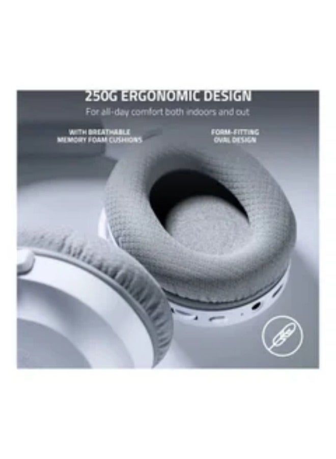 Beauenty Wireless Gaming  Mobile Headset (PC, Playstation, Switch, Android, iOS): 2022 Model - 2.4GHz Wireless + Bluetooth - Lightweight 250g - 40mm Drivers - 50 Hour Battery - White - Image 2